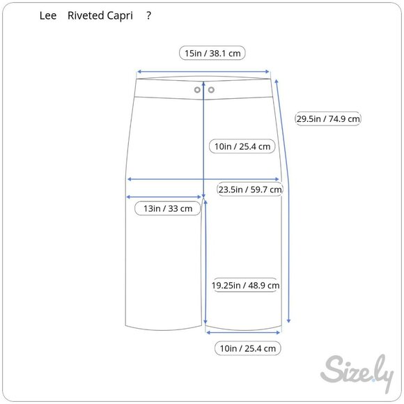 Riveted by Lee Black Capris 10 Cargo Pockets Waist 30 Twill - Picture 8 of 8